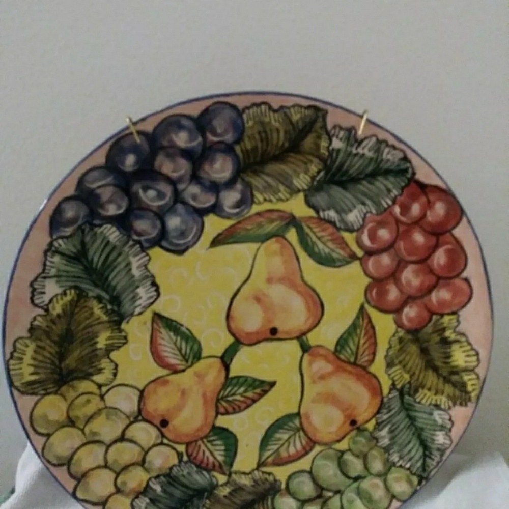 Mexican pottery hand painted plate.  Boho